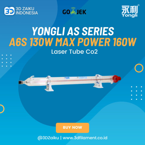 Original Yongli As Series Long Life CO2 Laser Tube A6S 130W MAX Power 160W